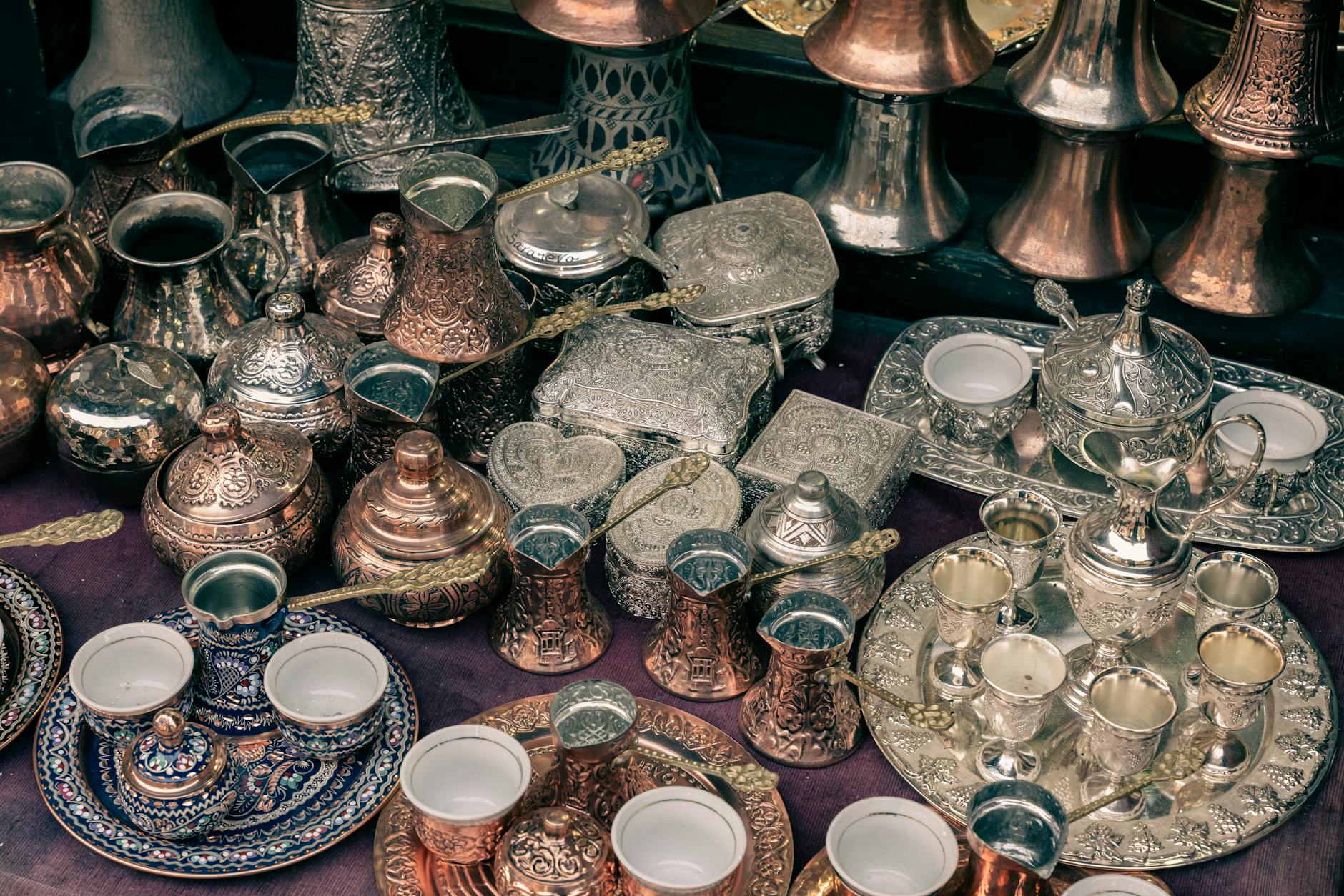 close up of handmade vases and containers