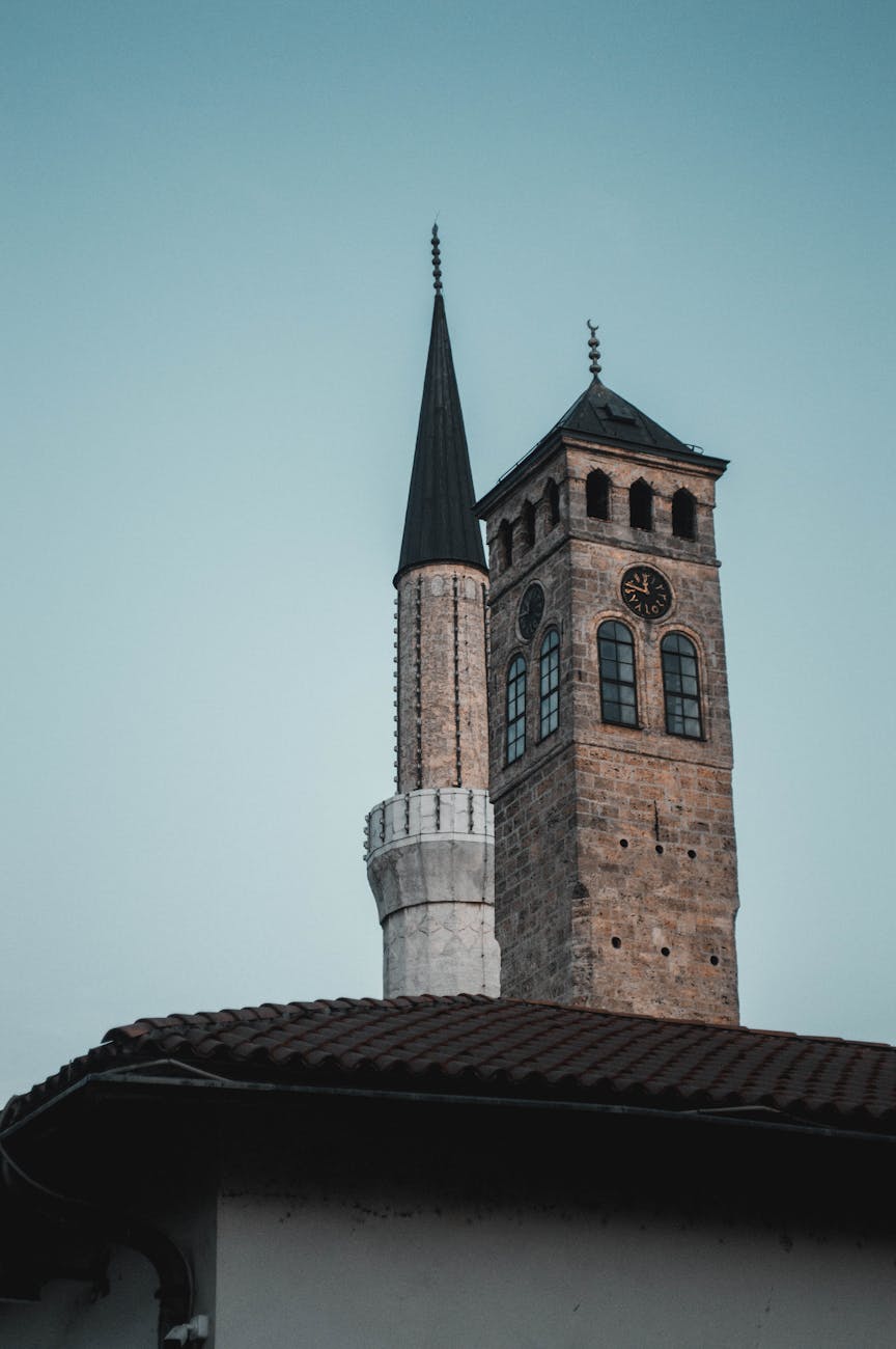 clock tower and minaret