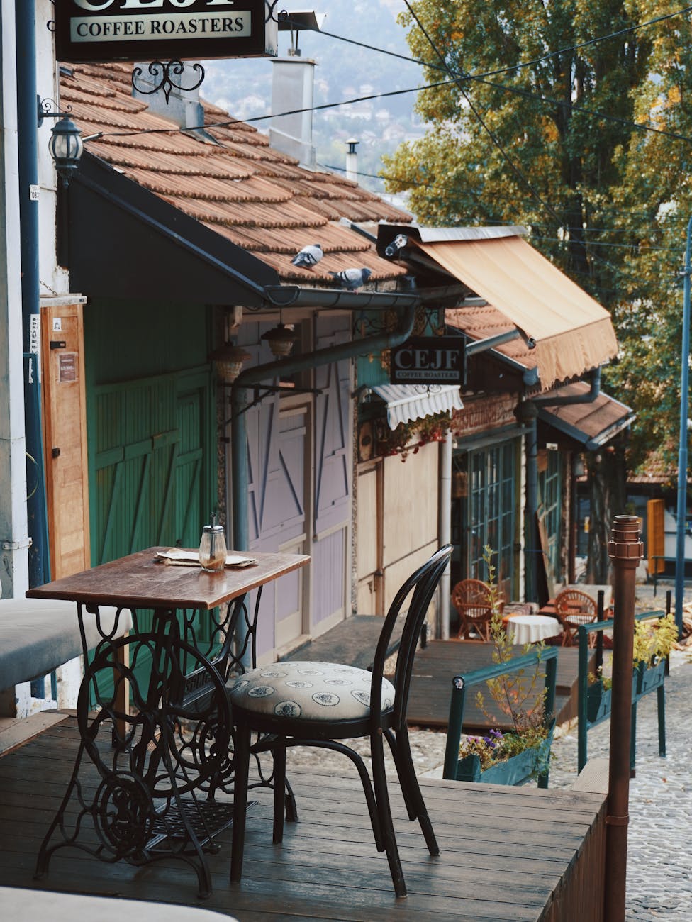 charming sarajevo cafe scene in autumn