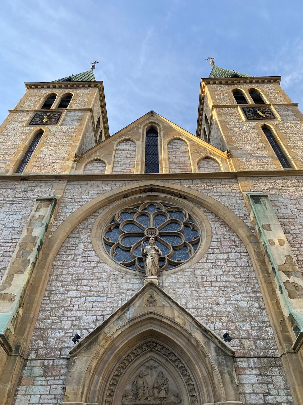 cathedral church towers under blue sky